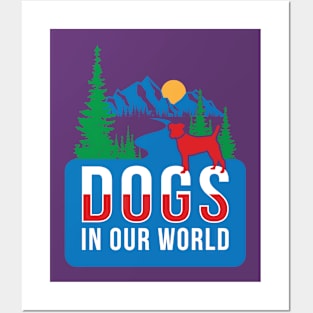 DIOW Dog Trees Mountains Posters and Art